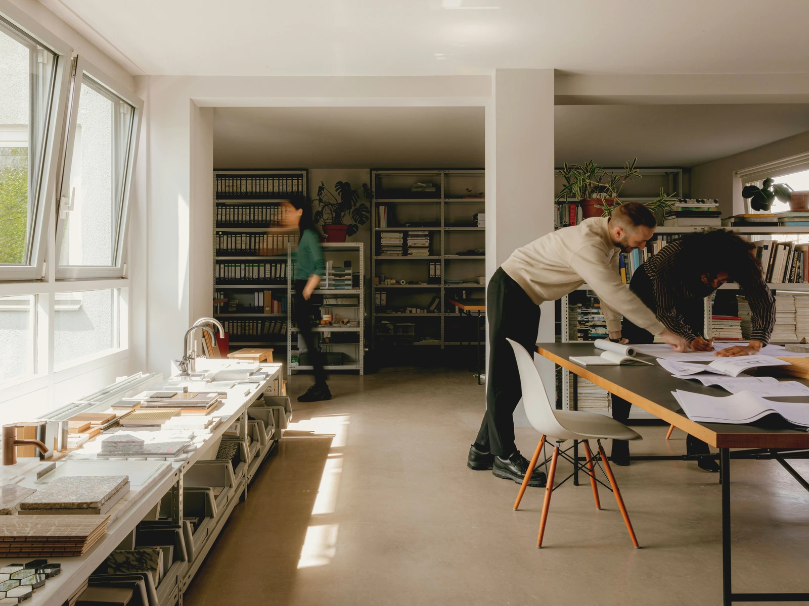 Interior design space photographed with layered textures