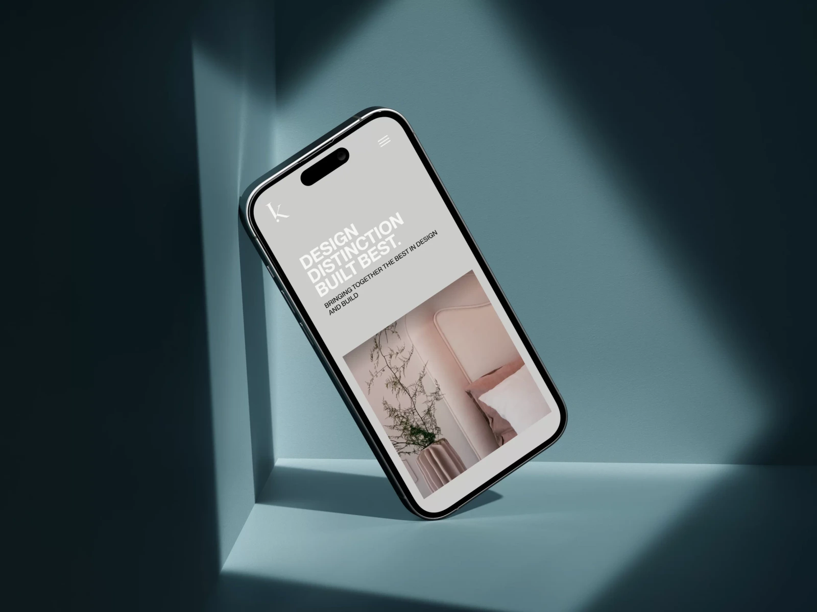 Website interface shown across a large screen